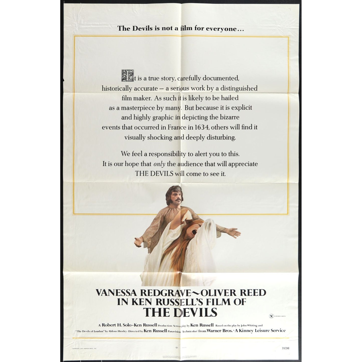The Devils (1971) Original Movie Poster 27x41 Folded