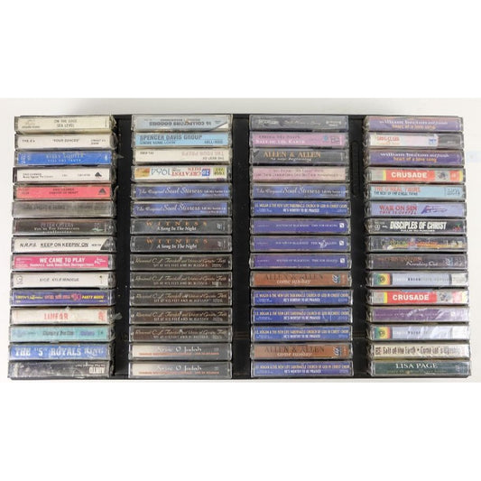 Lot of 60 Brand-New Sealed Cassette Tapes & Tray