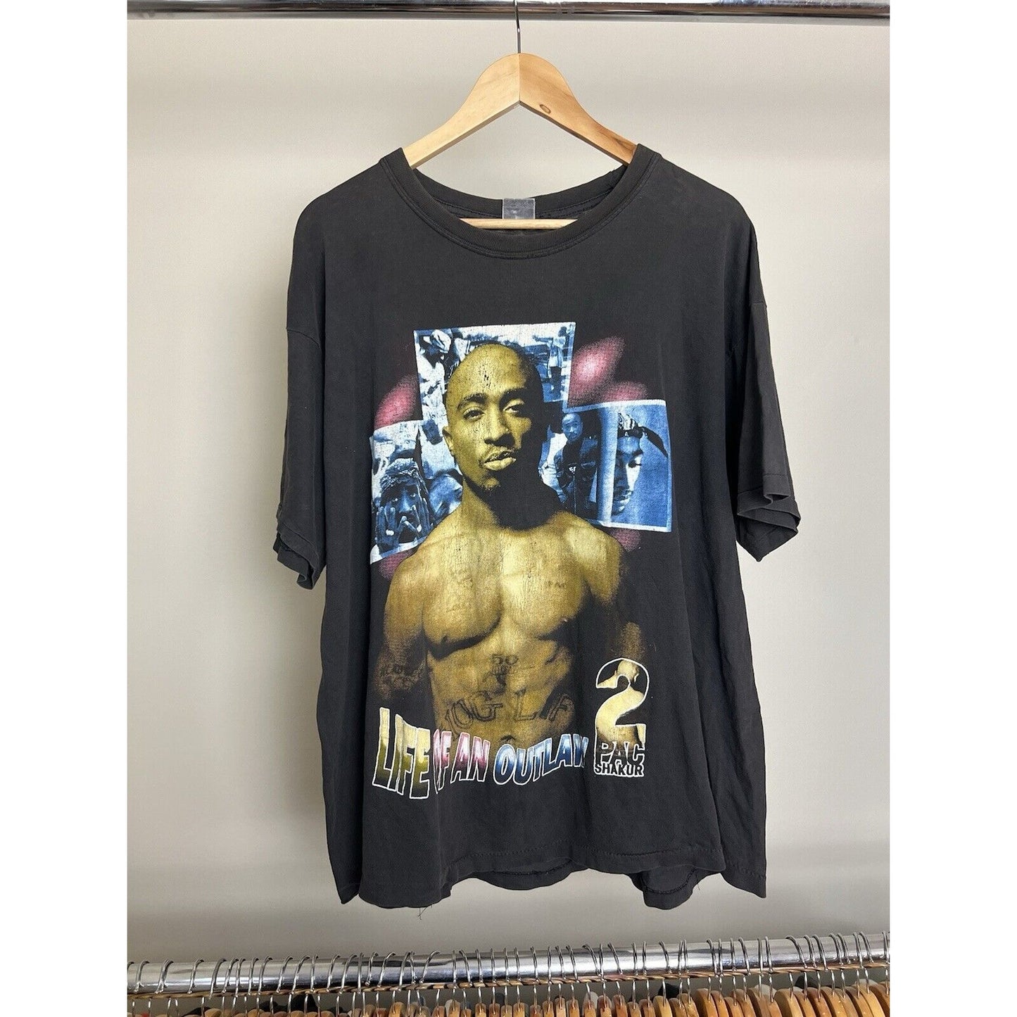 Vintage 2PAC MAKAVELI T Shirt Adult XL Tupac Shakur Rap Tee Life Of An Outlaw