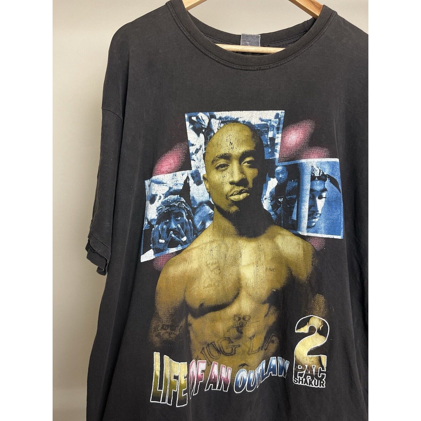 Vintage 2PAC MAKAVELI T Shirt Adult XL Tupac Shakur Rap Tee Life Of An Outlaw