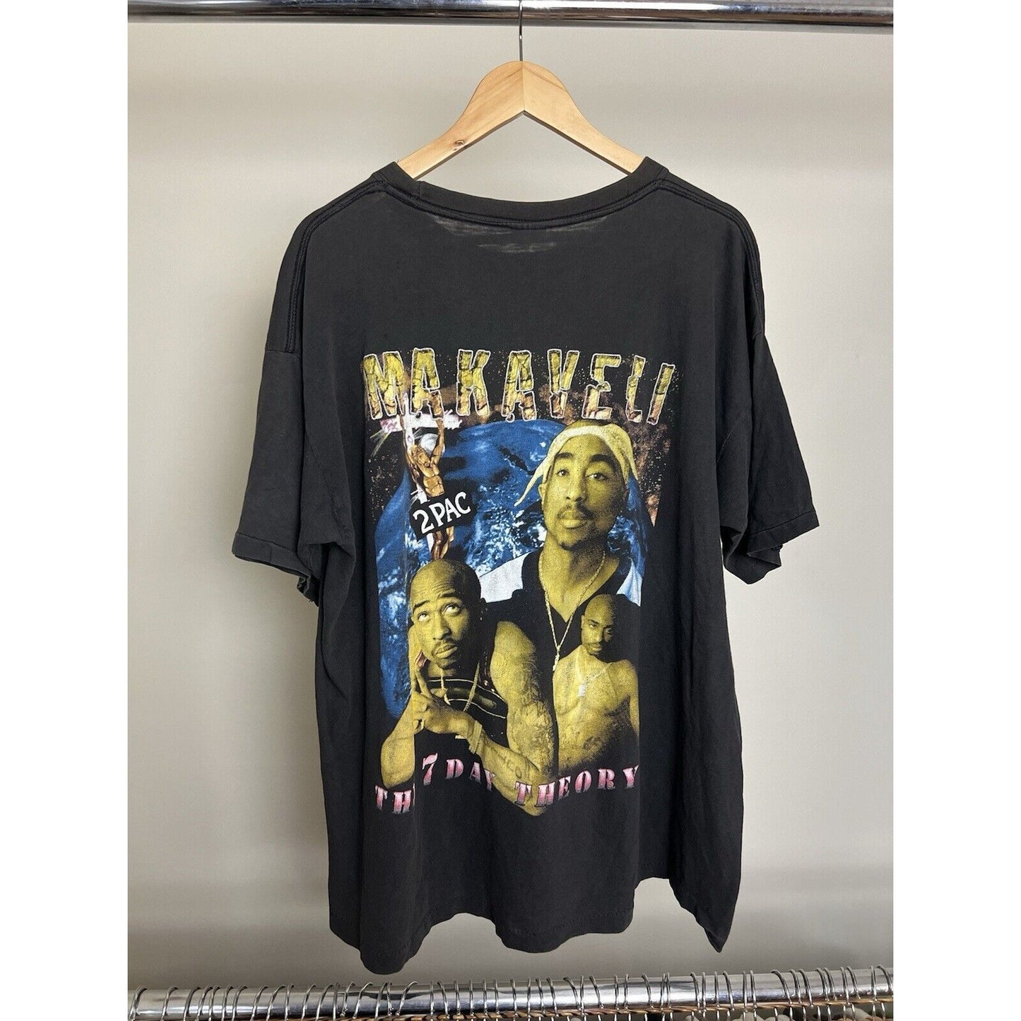 Vintage 2PAC MAKAVELI T Shirt Adult XL Tupac Shakur Rap Tee Life Of An Outlaw