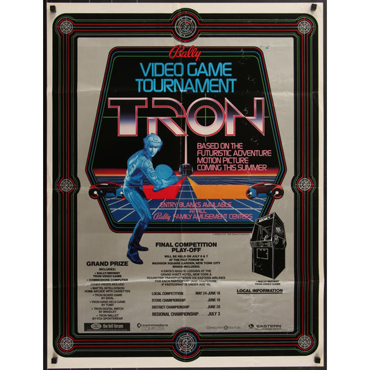 TRON (1982) Original Folded Special Movie Poster 27x36