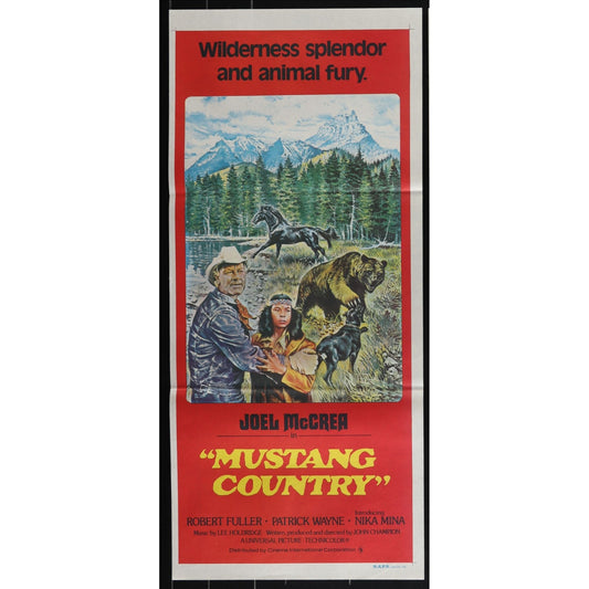 Mustang Country (1976) Original Australian Daybill Poster Folded 13x30