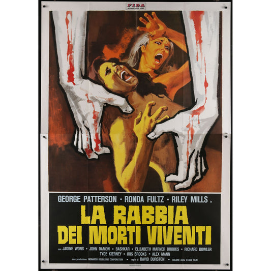 I Drink Your Blood (1971) Original Italian Two-panel Movie Poster Folded 55x78