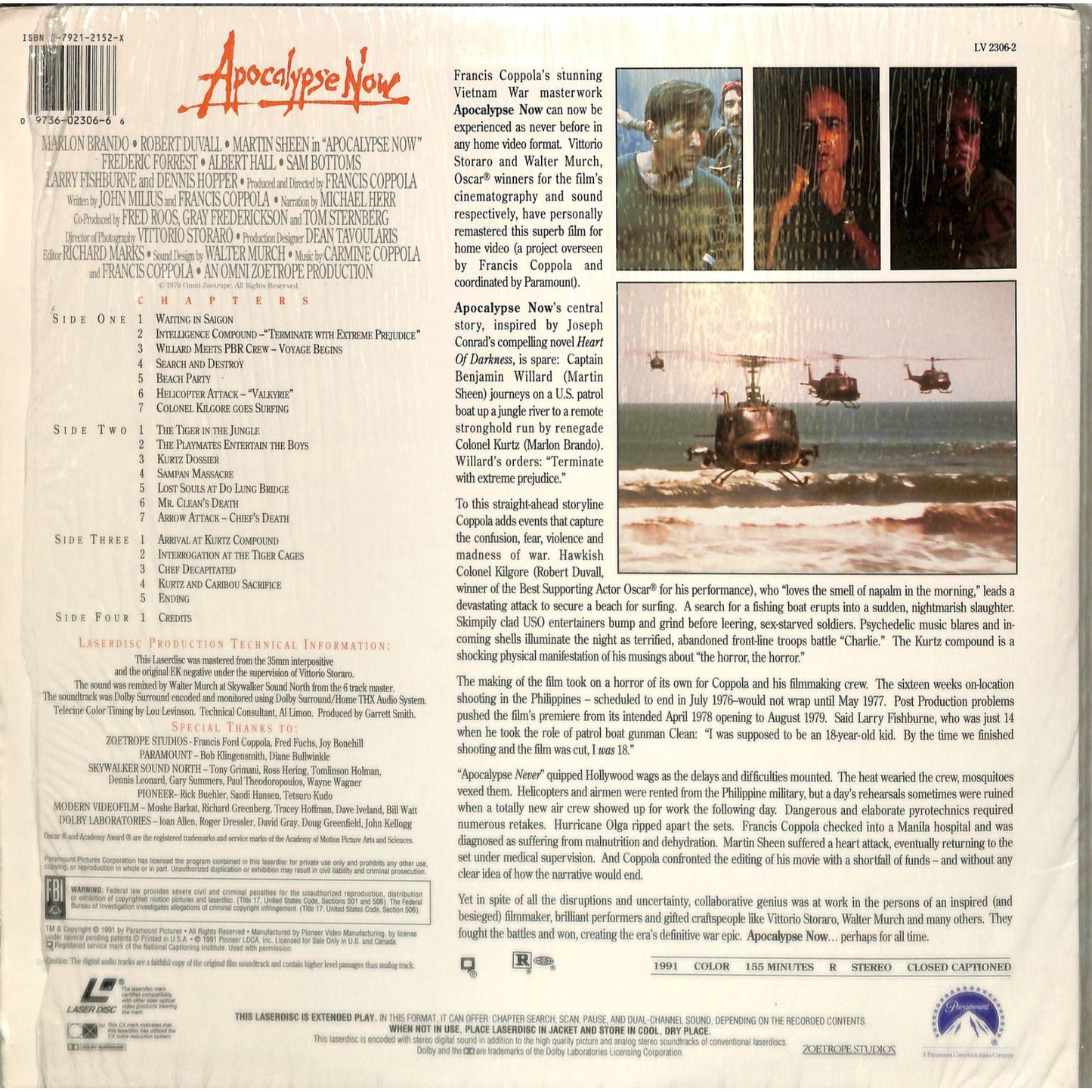 Apocalypse Now (1979) Laserdisc