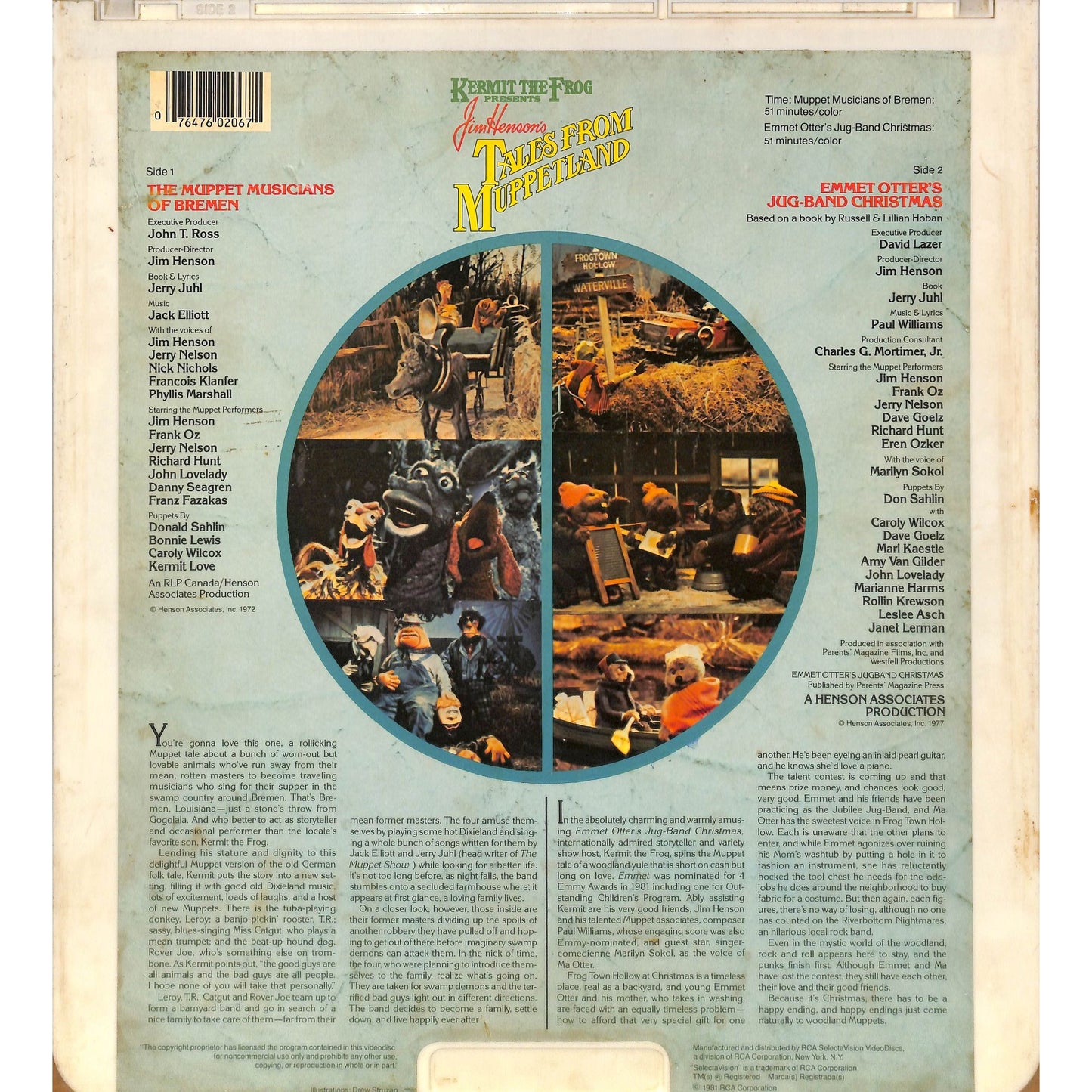 Tales From Muppet land (1974) CED RCA SelectaVision Videodisc TESTED WORKING