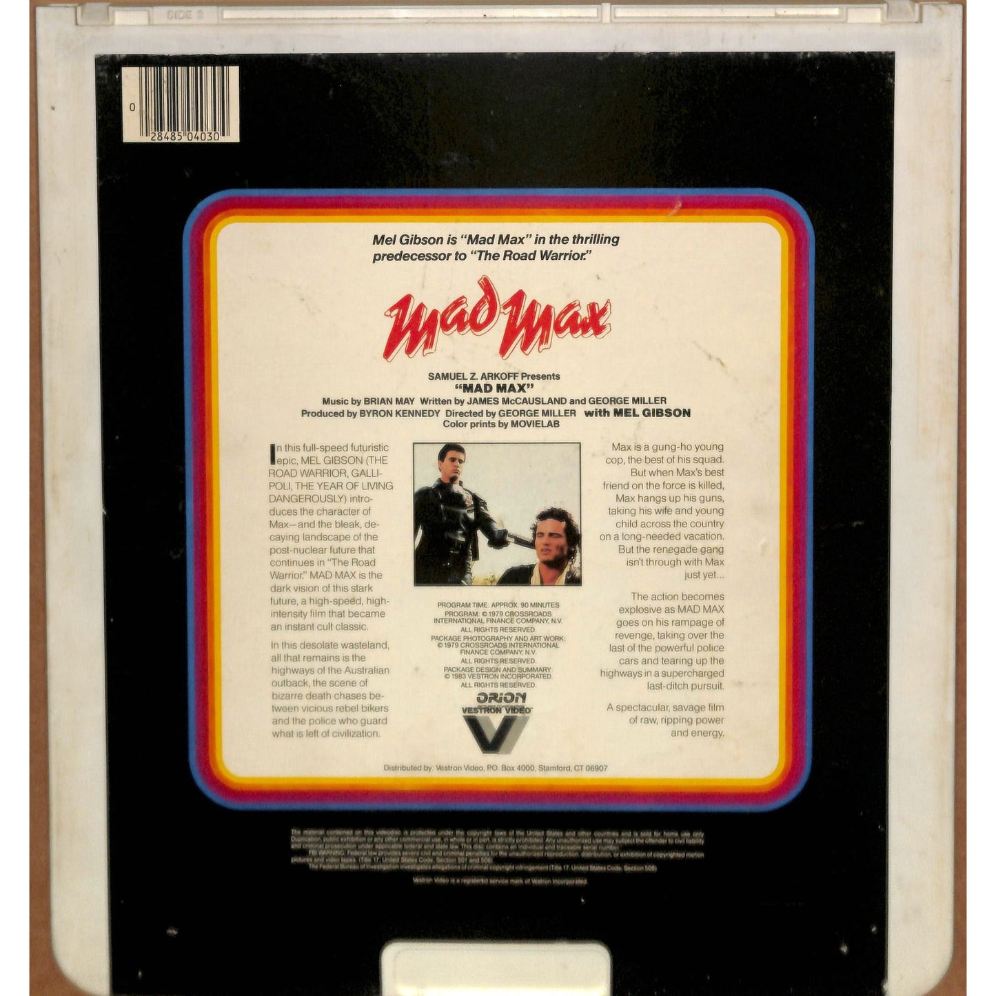 Mad Max (1979) Vintage CED RCA SelectaVision Videodisc TESTEDWORKING