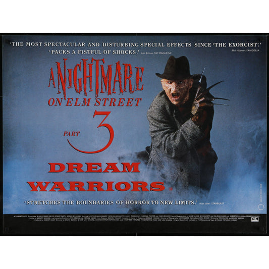 A Nightmare on Elm Street 3 (1987) British Quad Original Movie Poster 30x40