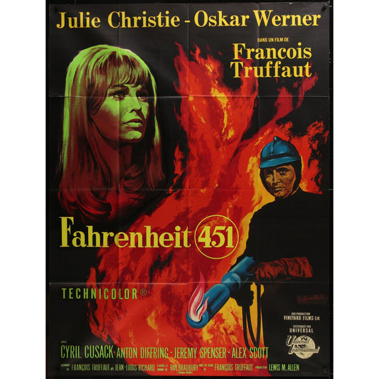 Fahrenheit 451 (1967) Original Movie Poster Folded 46x61