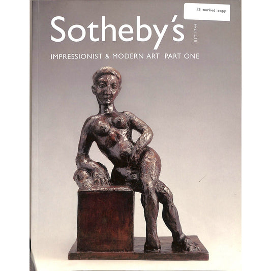 Sotheby's Impressionist and Modern Art Part 1 Auction Catalog May 10, 2001