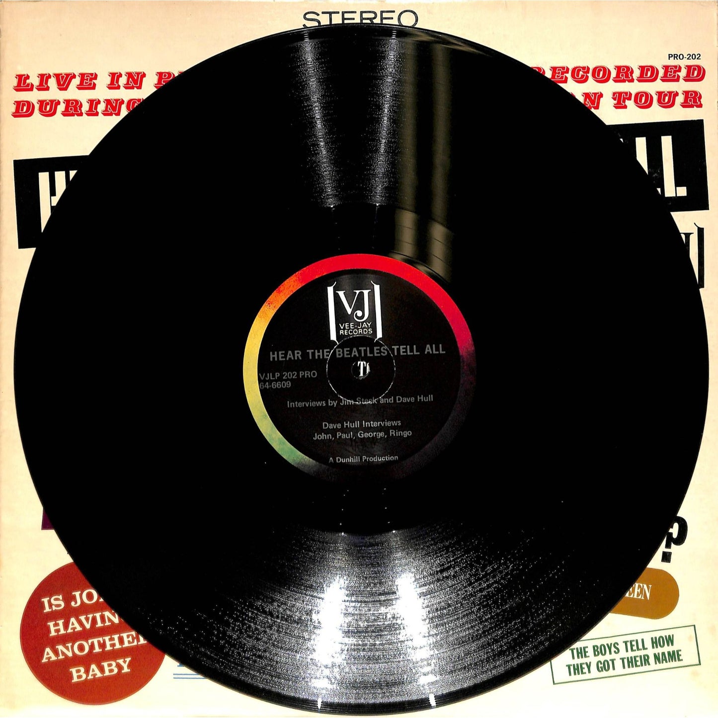 Hear The Beatles Tell All (1964) Interview Vinyl Record PRO-202
