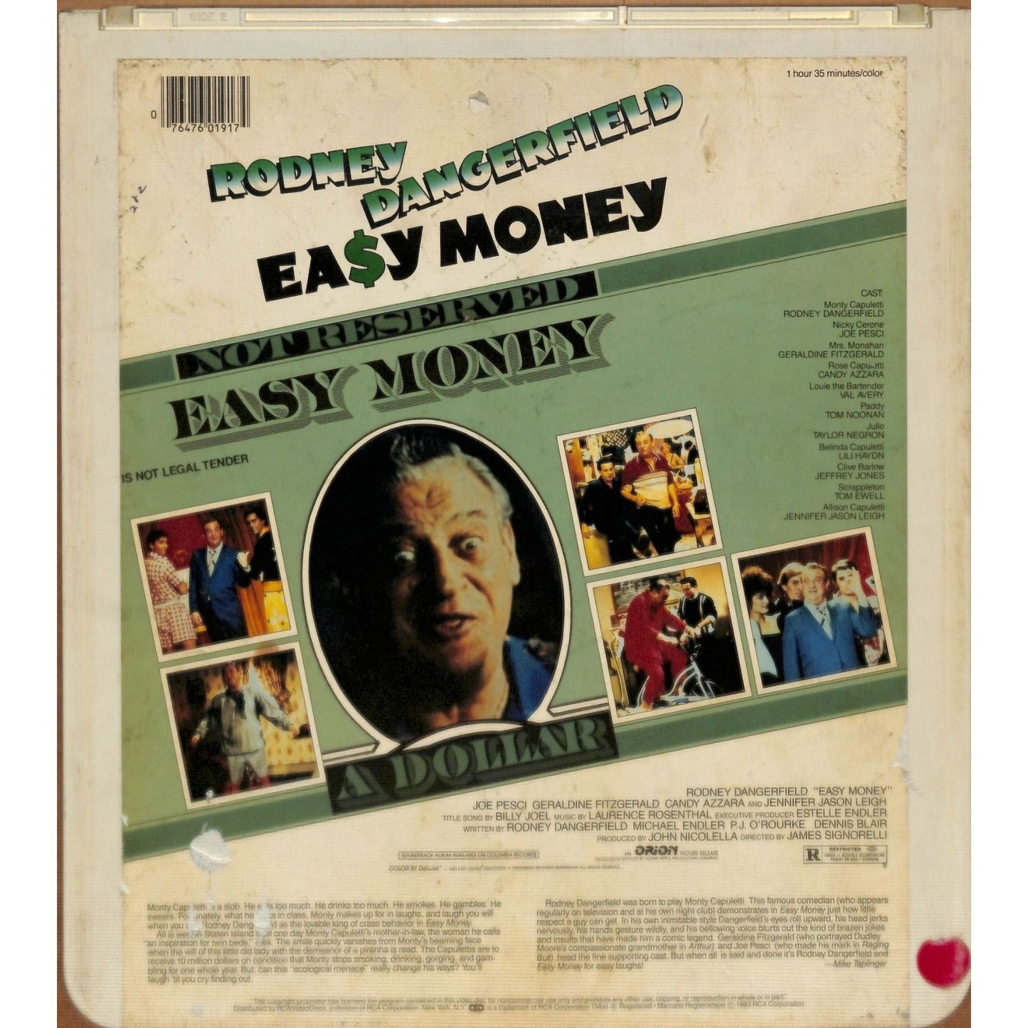 Easy Money (1983) Vintage CED RCA SelectaVision Videodisc TESTED WORKING