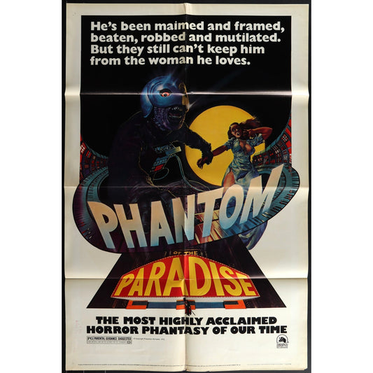 Phantom of the Paradise (1974) Original Movie Poster Folded 27x41 EM8-449