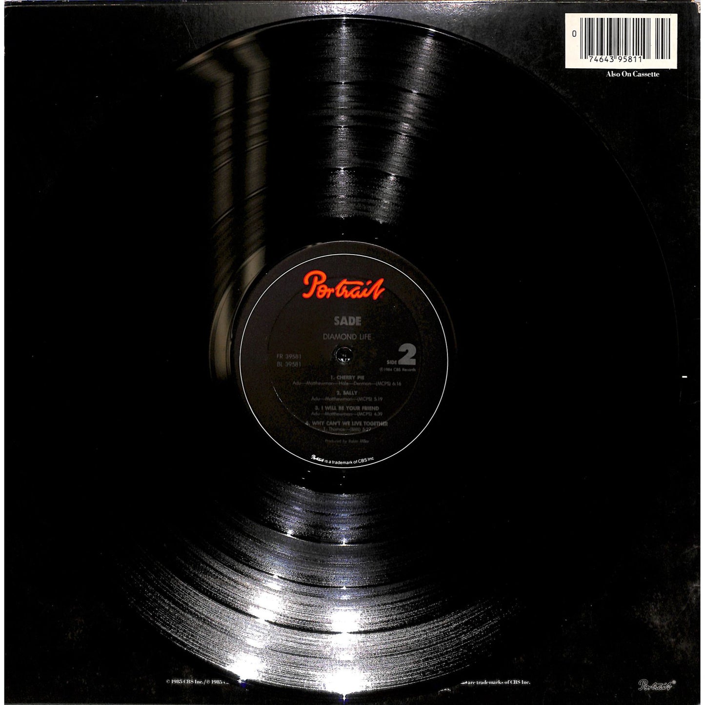 Sade - Diamond Life Vinyl Record FR 39581