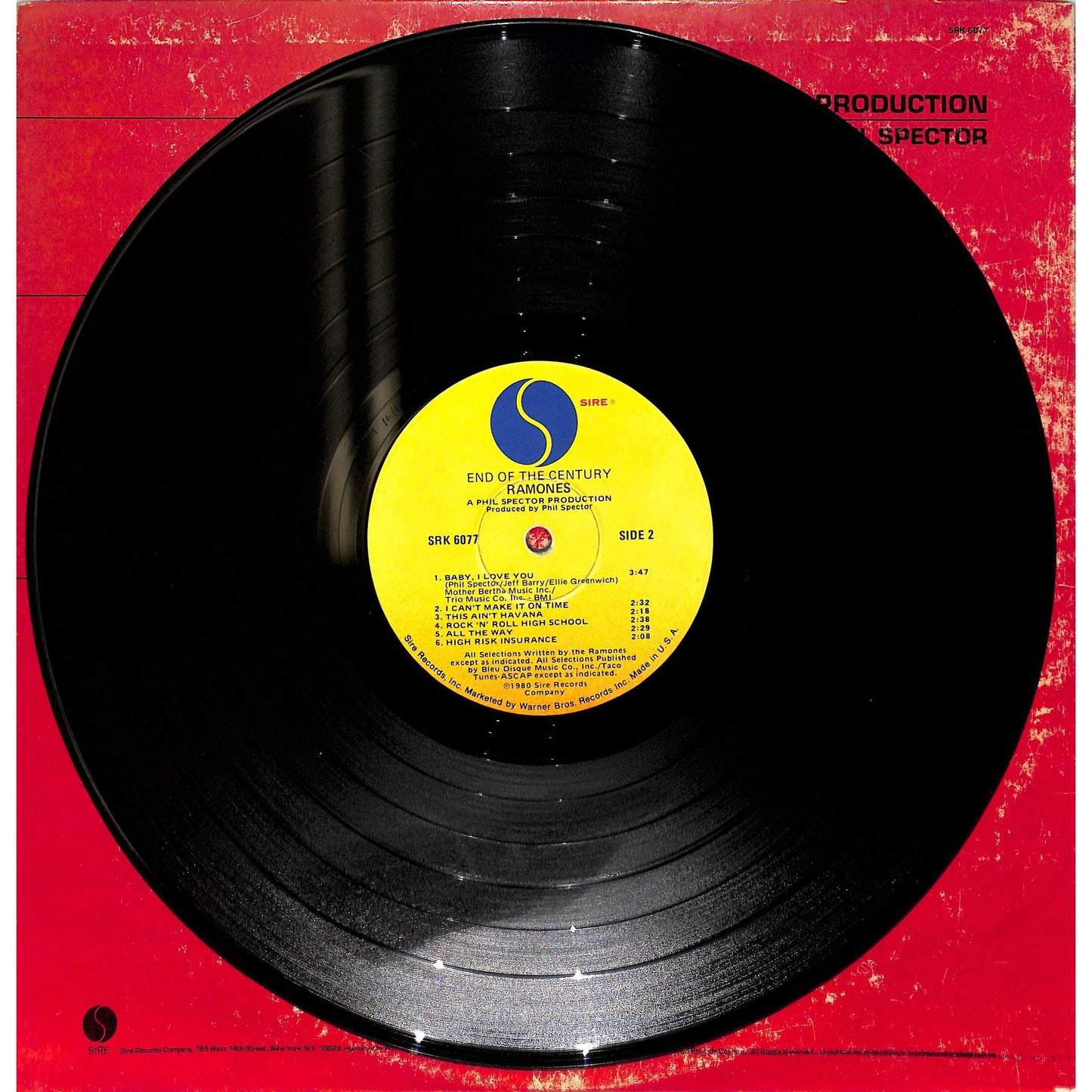 Ramones - End of the Century Vinyl Record SRK 6077