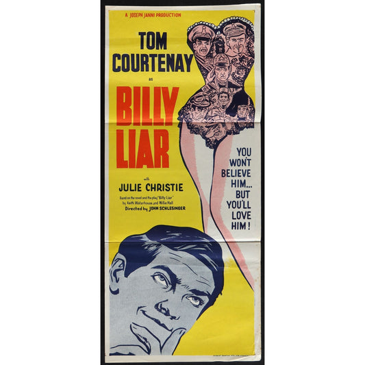 Billy Liar (1963) Original Australian Daybill Movie Poster Folded 13x30