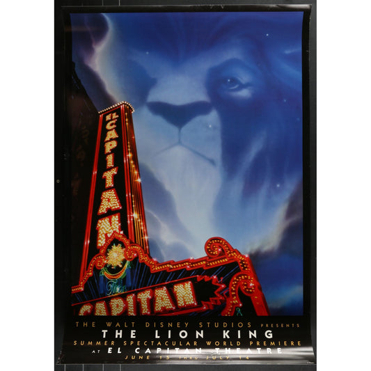 The Lion King (1994) Original Movie Poster El Capitan Theatre Rolled 27x40