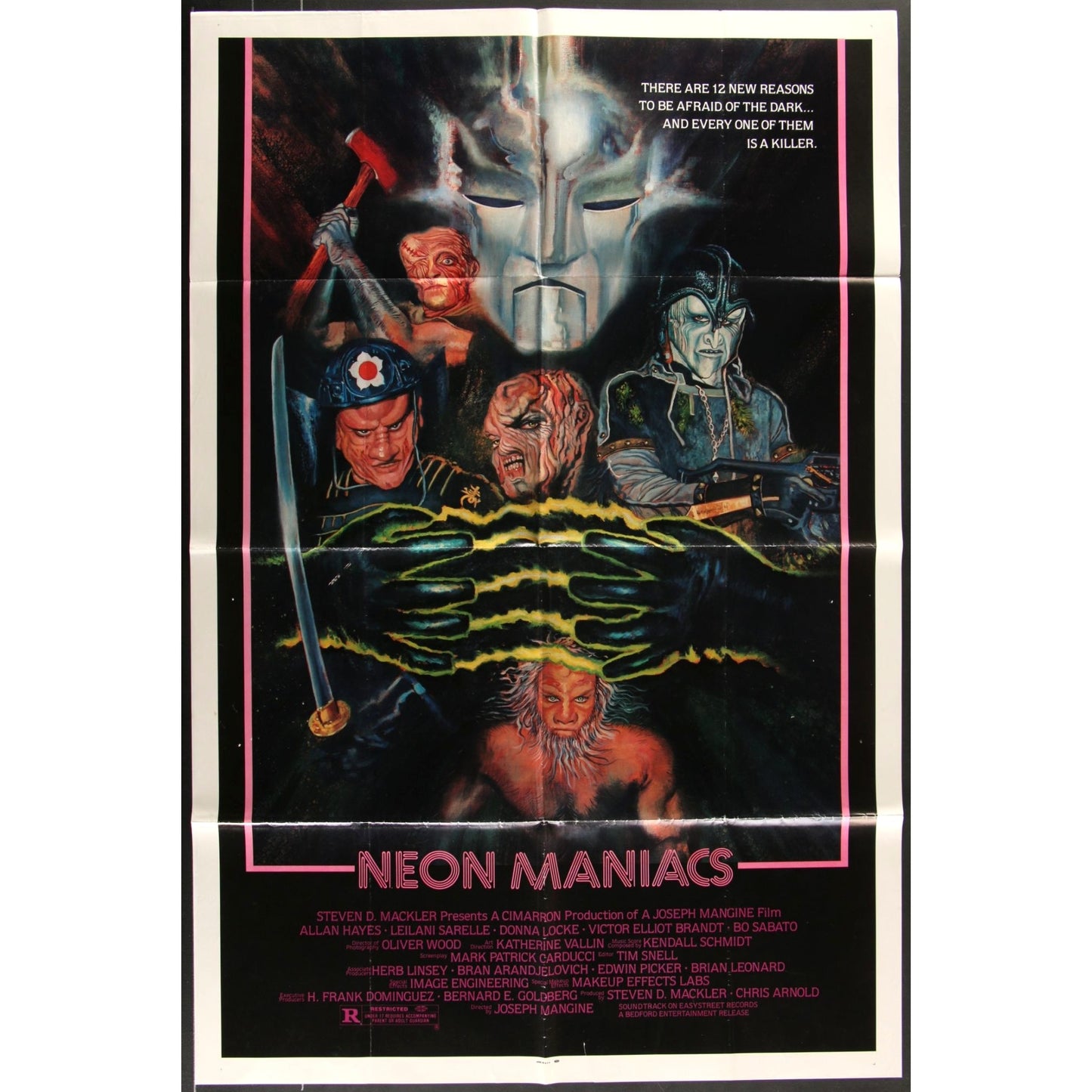 Neon Maniacs (1986) Original Movie Poster Folded 27x41