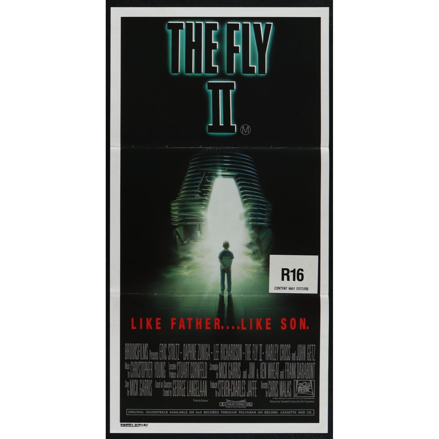 The Fly II (1989) Original Australian Daybill Poster Folded 13x26