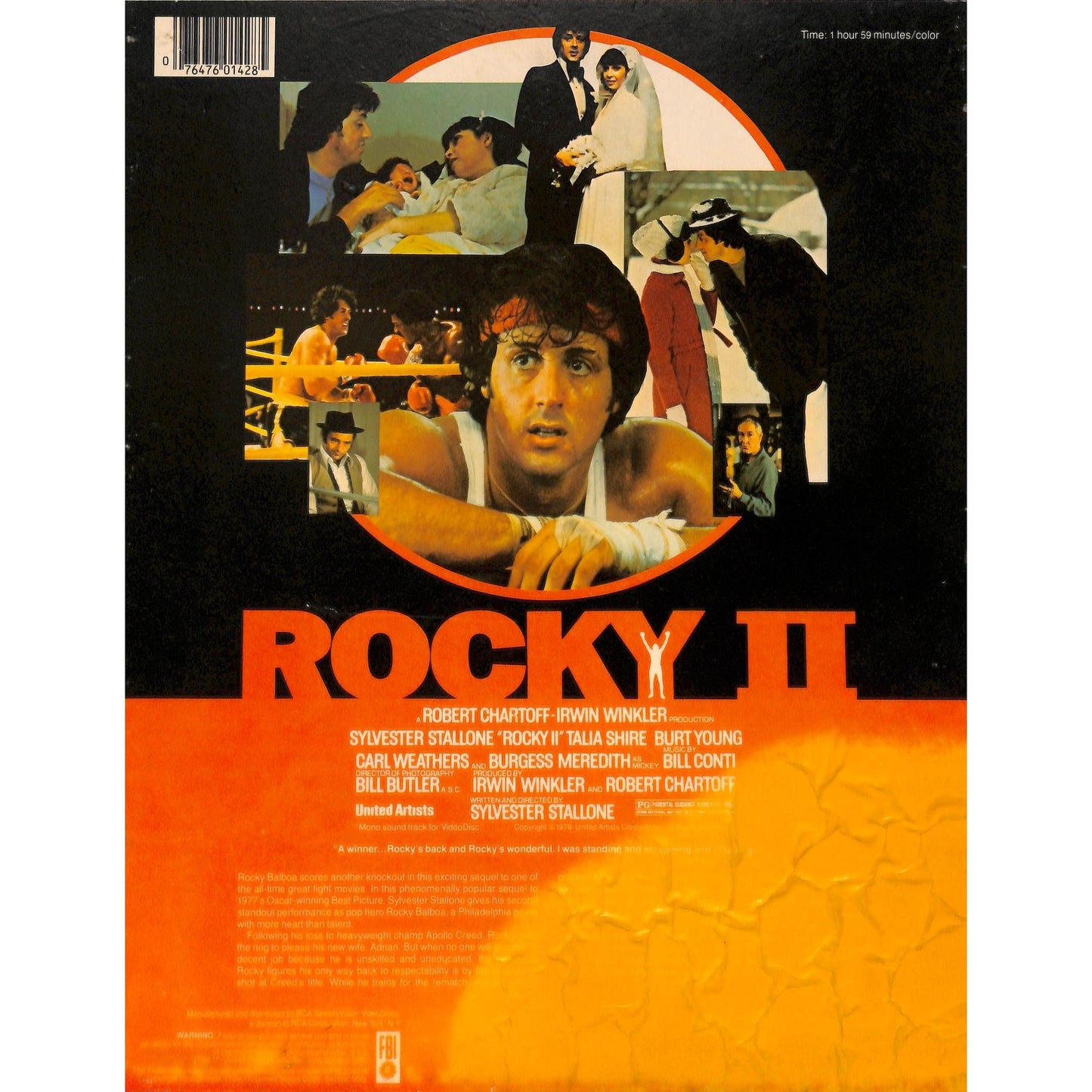 Rocky II 2 (1979) Vintage CED RCA SelectaVision Videodisc TESTED WORKING