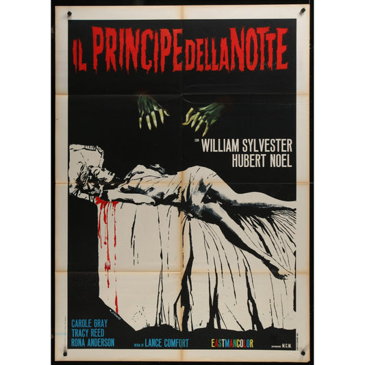 Dracula: Prince of Darkness (1966) Original Italian 1P Movie Poster Folded 39x55
