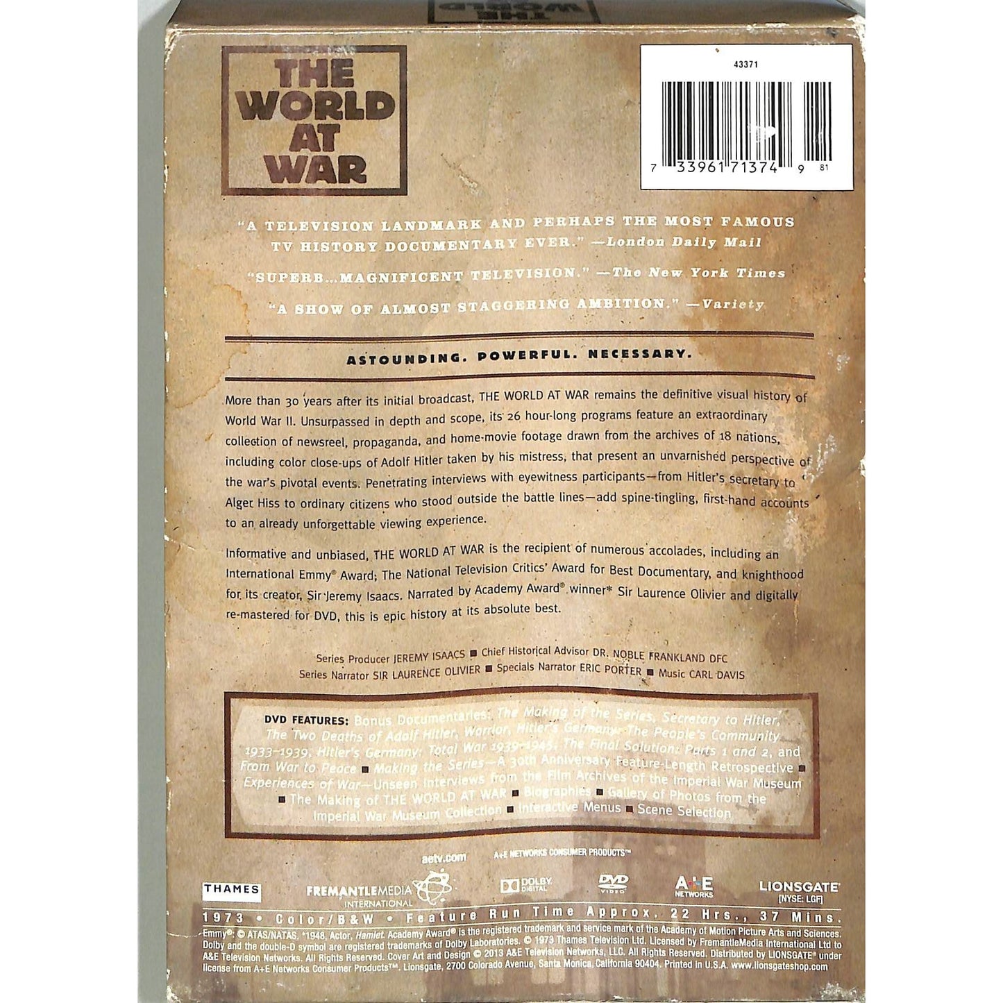 The World at War (1973) DVD Disc 1-11