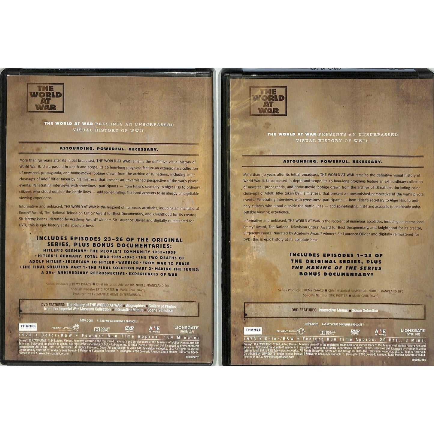 The World at War (1973) DVD Disc 1-11