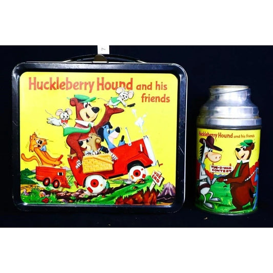 Vintage metal Huckleberry Hound lunchbox w/ thermos