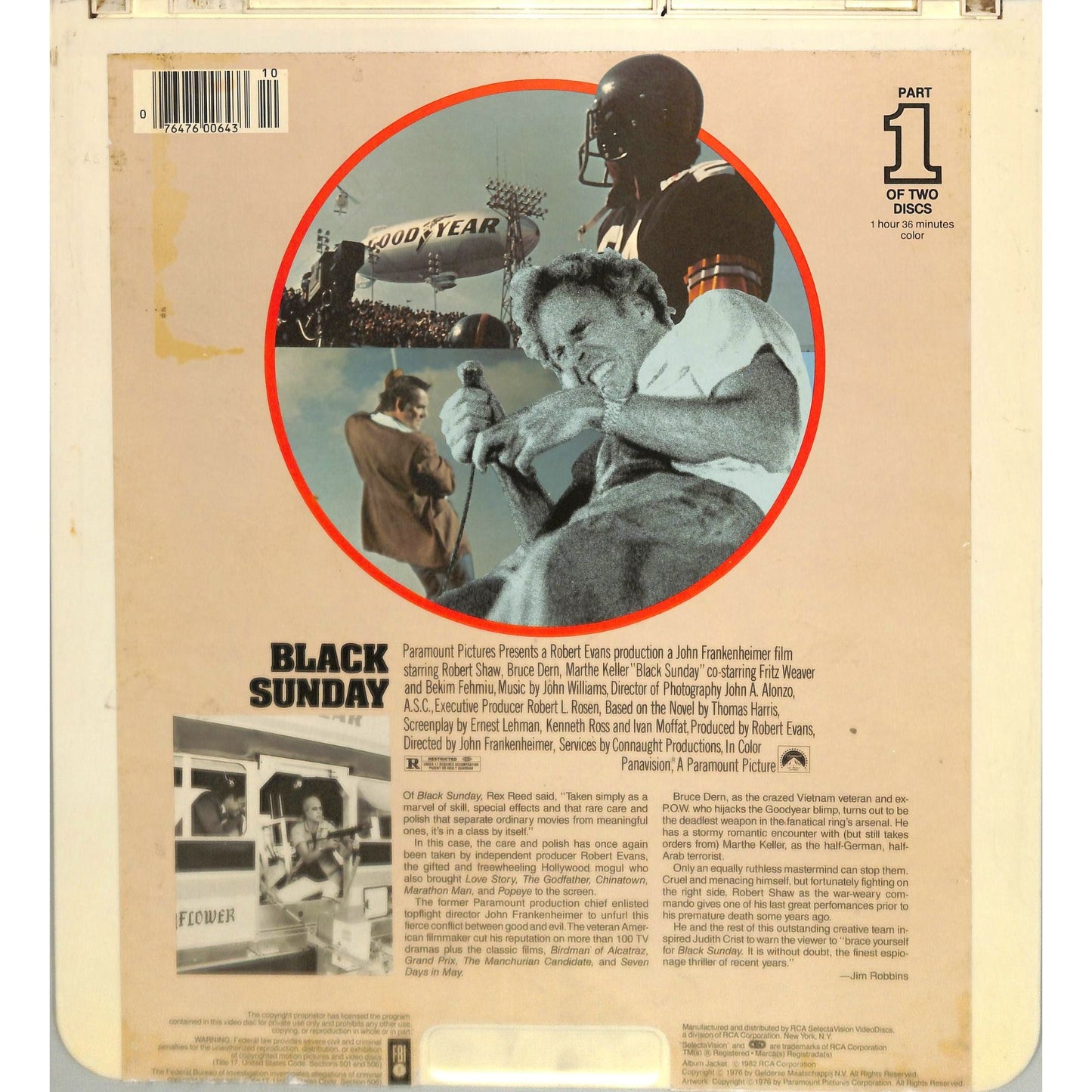 Black Sunday (1977) Vintage Double CED Videodisc