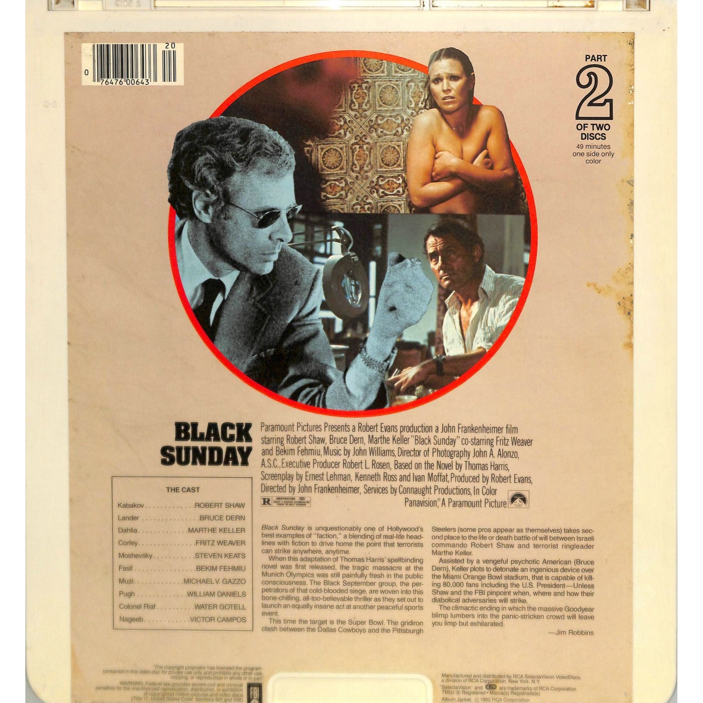 Black Sunday (1977) Vintage Double CED Videodisc