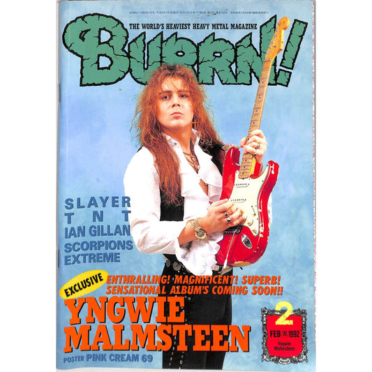Burrn! Magazine Issue #2 February 1992 Yngwie Malmsteen Cover Heavy Metal Japan