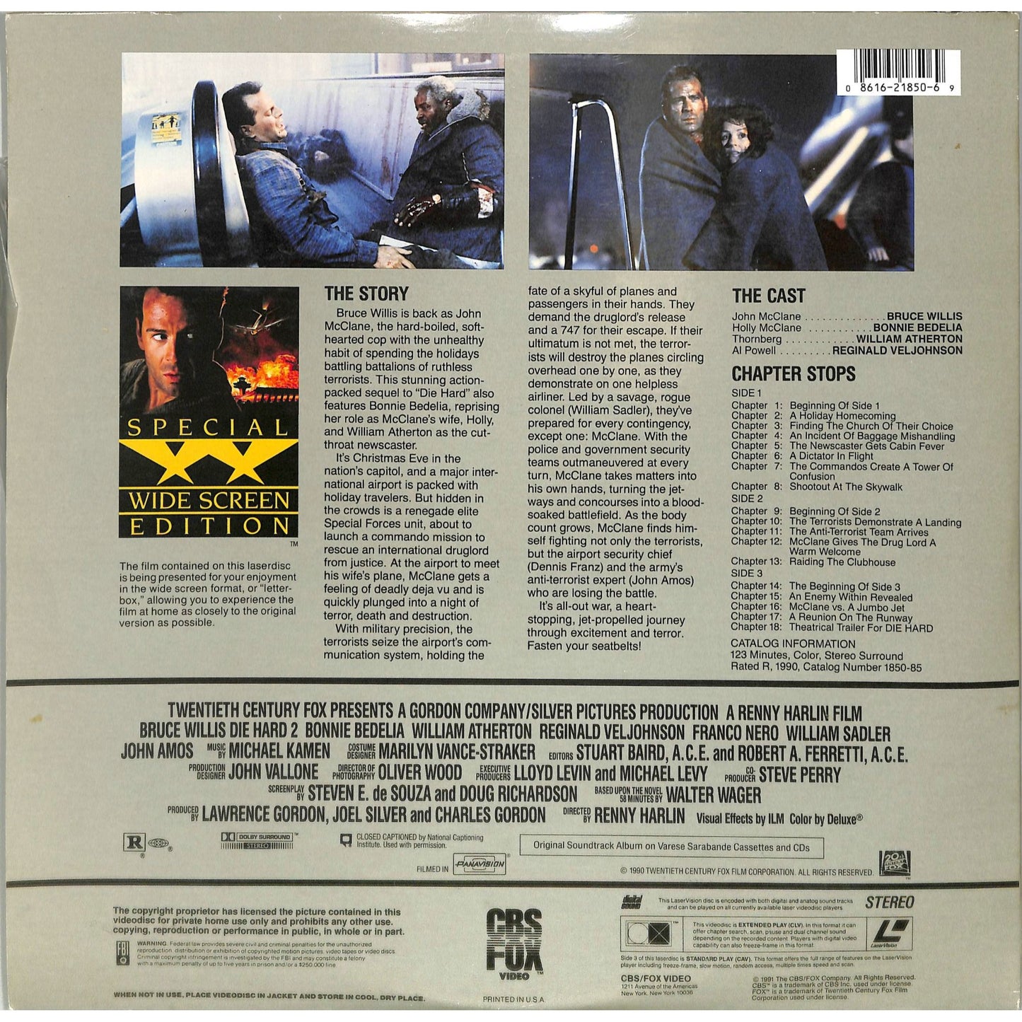 Die Hard (1988) Laserdisc Video