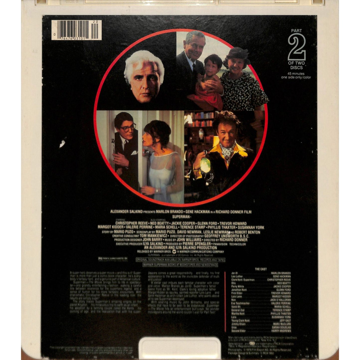 Superman Part 1&2 (1978) Vintage CED RCA SelectaVision Videodisc TESTED WORKING