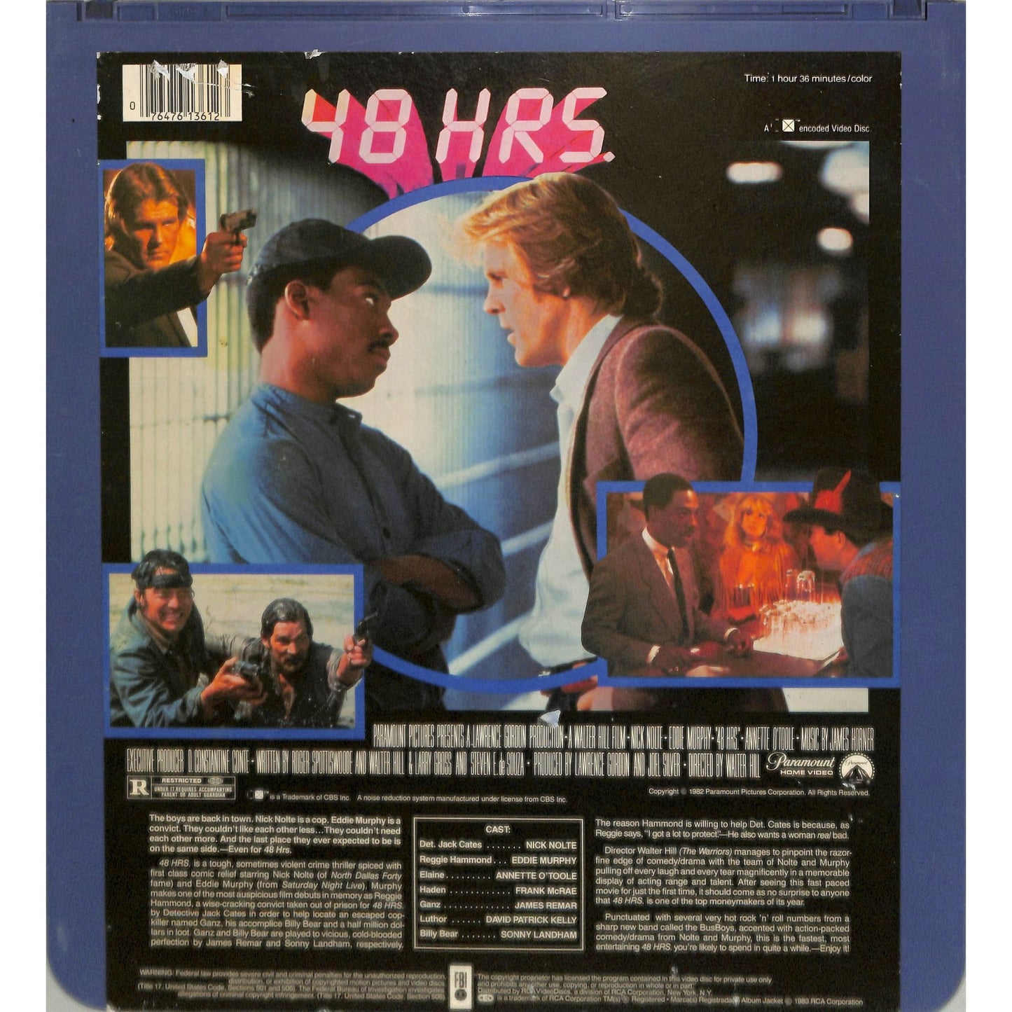 48 Hrs. (1982) Vintage CED Videodisc