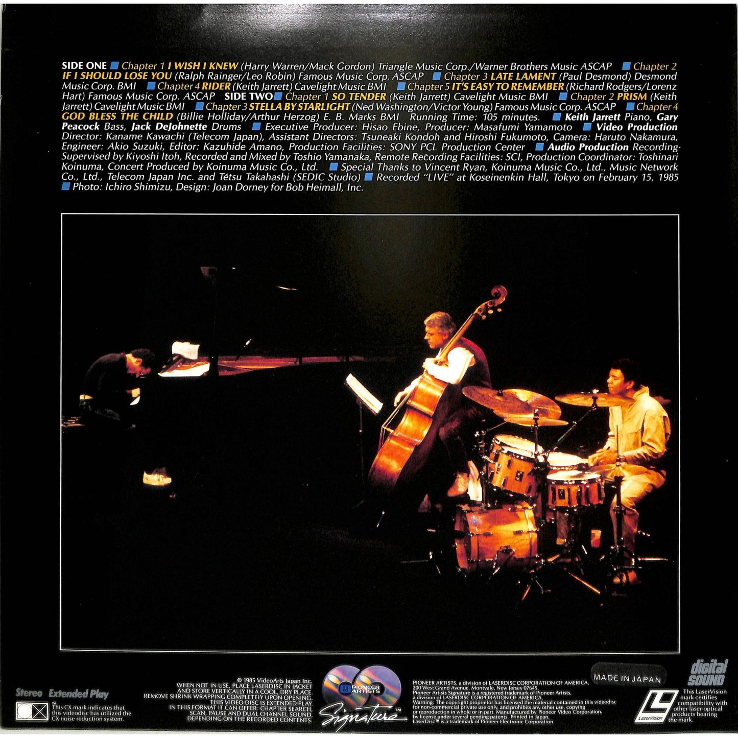 Standards, Vol. 1 (1983) Live Concert Laserdisc