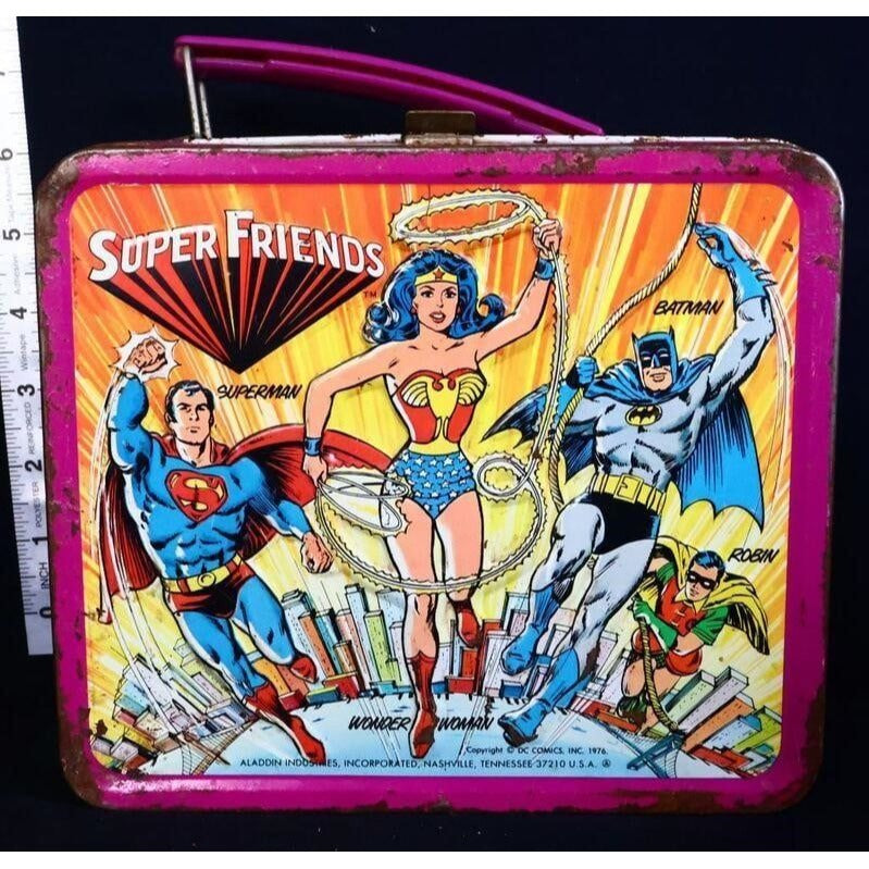 Vintage Metal Super Friends Lunchbox