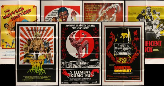 LOT OF 21 KUNG FU ONE-SHEETS 1970s Orig. 27x41 Folded Martial Arts Movies EM2A1