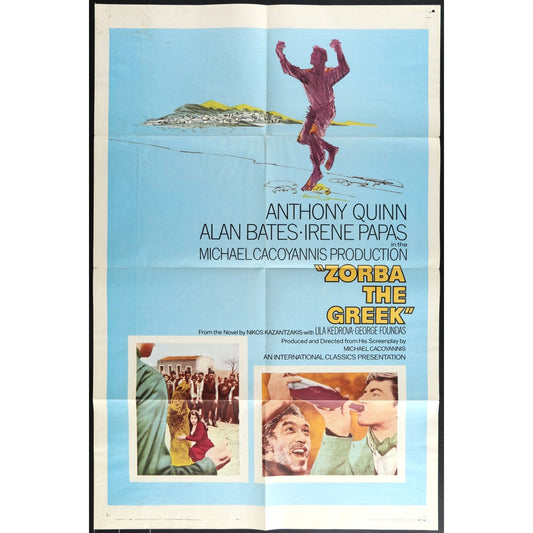 Zorba the Greek (1964) Original Movie Poster Folded 27x41