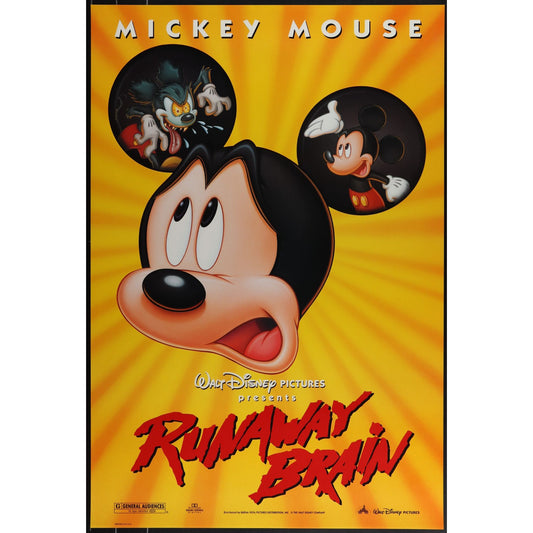 Runaway Brain (1995) Original Double-sided Movie Poster Rolled 27x40