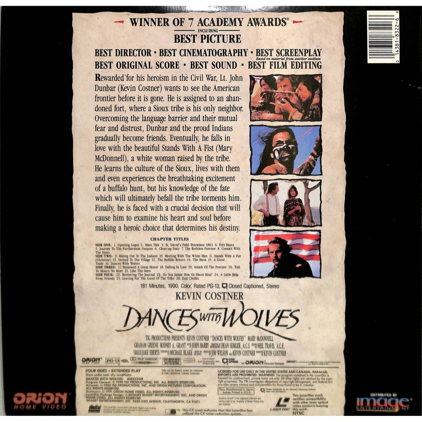Dances with Wolves (1990) Laserdisc
