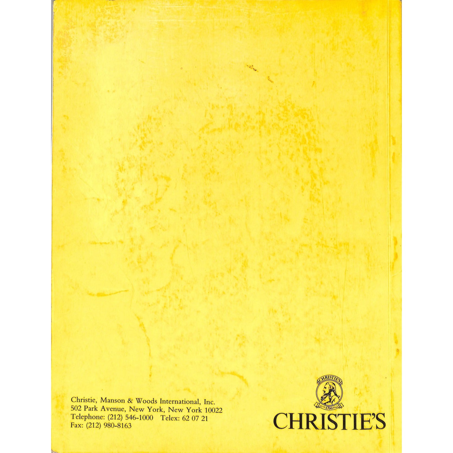 Christie's Contemporary Art Auction Catalog November 12, 1991