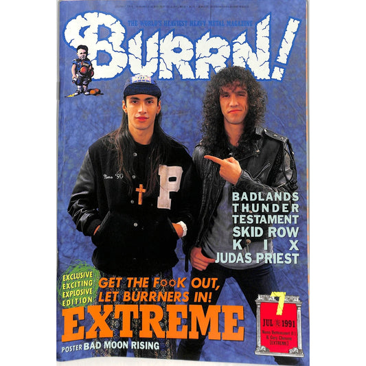 Burrn! Magazine Issue #7 July 1991 Extreme Cover Heavy Metal Japan