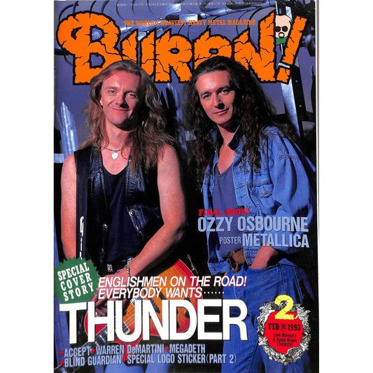 Burrn! Magazine Issue #2 February 1993 Thunder Cover Heavy Metal Japan