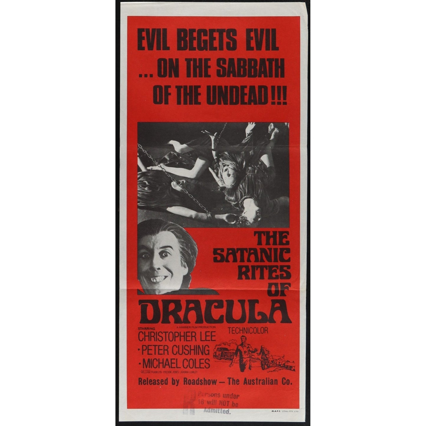 The Satanic Rites of Dracula (1973) Original Australian Daybill Poster 13x30