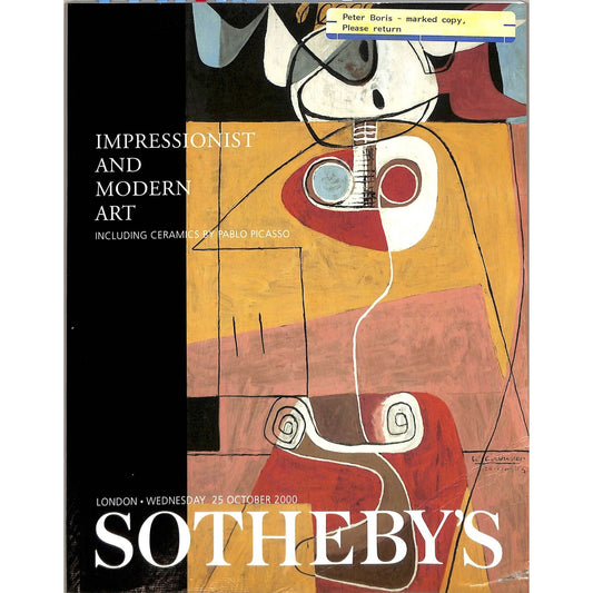 Sotheby's Impressionist and Modern Art Auction Catalog October 25, 2000