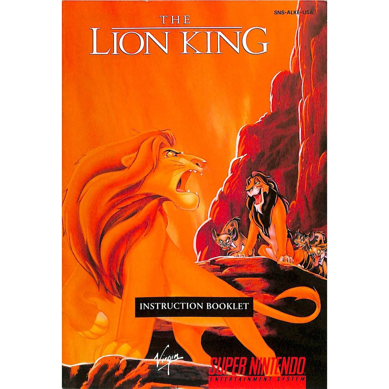 The Lion King (1994) Nintendo SNES Cartridge + Manual