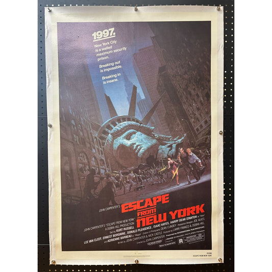 Escape from New York (1981) Original Linenbacked Restored One-Sheet 27x41 VG