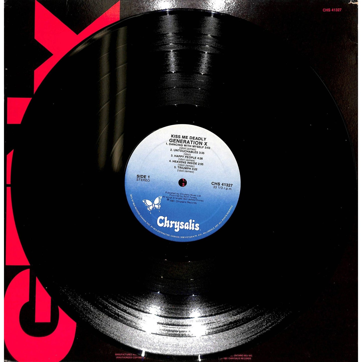 Gen X - Kiss Me Deadly Vinyl Record CHS 41327