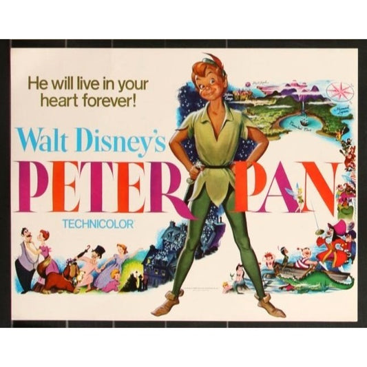 Peter Pan (1953 Re-release) Original Lobby Card Movie Poster 11x14