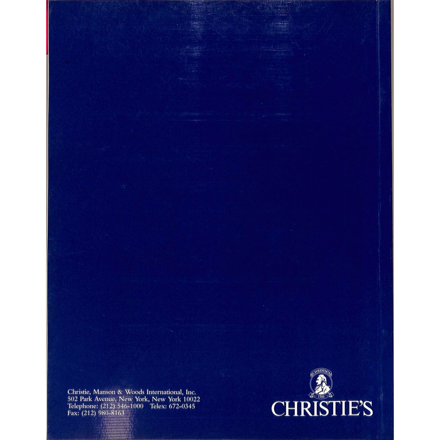 Christie's Auction Catalog October 8, 1992